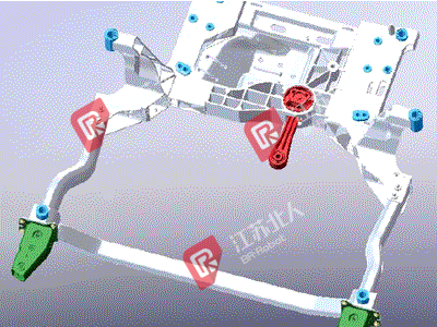 Assembly line of front subframe of automobile chassis